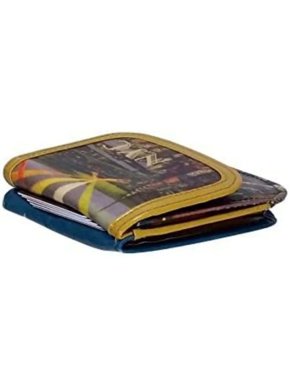 Compact Faux Leather Wallet - New York Night Design, Front Pocket, For Cards